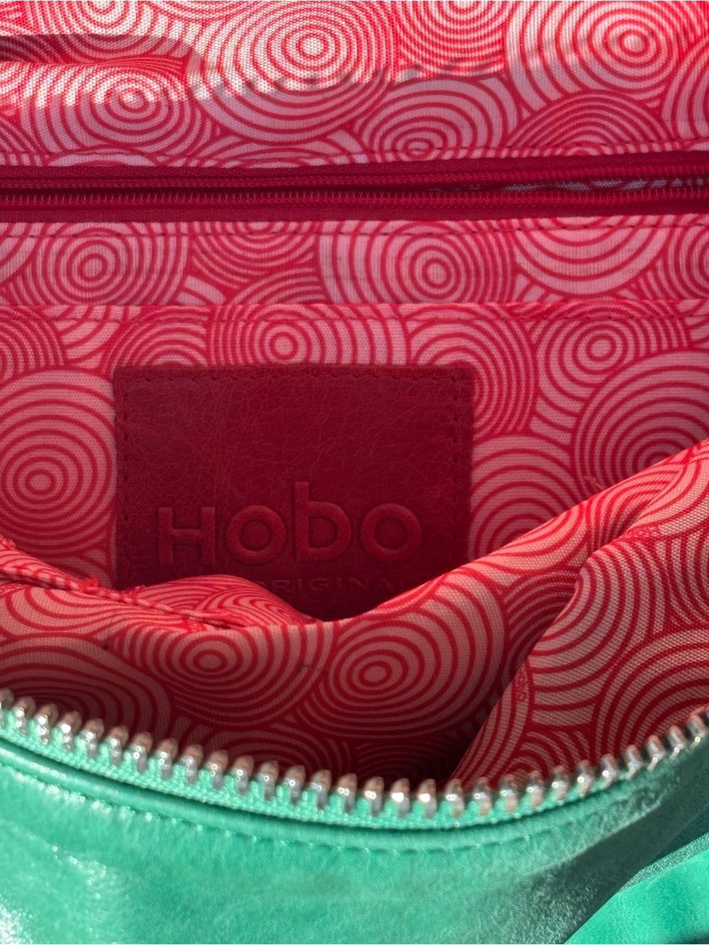 HOBO International Emerald Green Leather Crossbody Shoulder Slouch Bag EUC - Picture 3 of 7